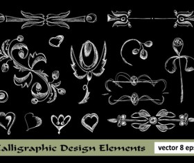 Elements of Floral Borders vector 02
