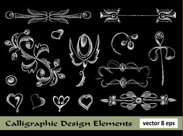 Elements of Floral Borders vector 02