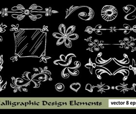 Elements of Floral Borders vector 04