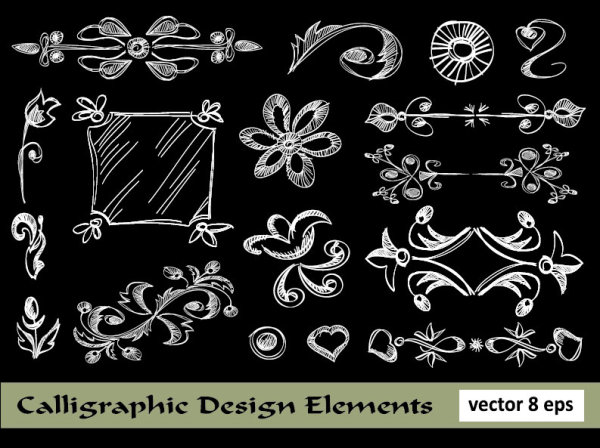 Elements of Floral Borders vector 04