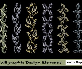 Elements of Floral Borders vector 05
