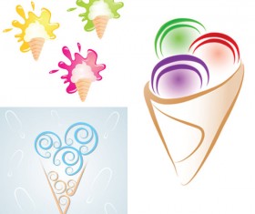Funny cartoon Ice cream vector 03