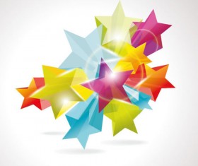 Creative Five pointed star vector background 02