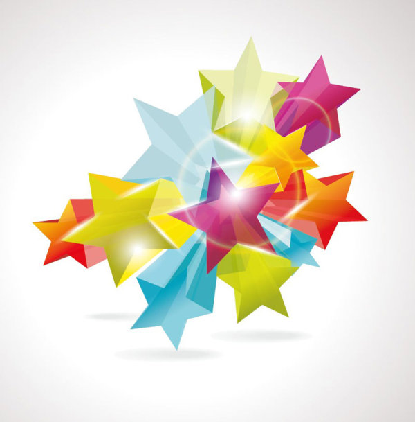 Creative Five pointed star vector background 02