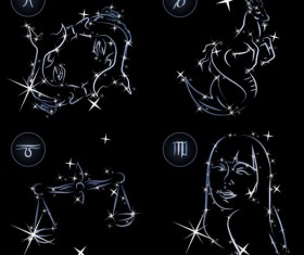 Elements of 12 constellations vector