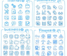 Set of cute Drawing icon vector