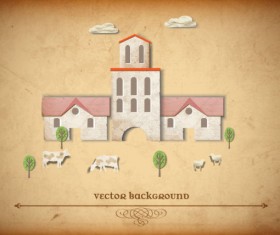 Set of Puzzle House vector background 03
