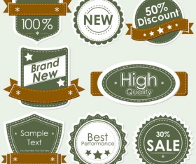 Set of discount label design elements vector 02