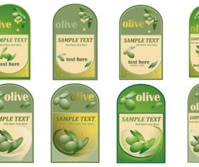 Set of olive oil label Stickers vector 03