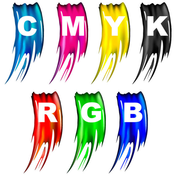Set of RGB color elements vector 04