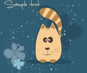 cute cartoon small Animal vector background 03