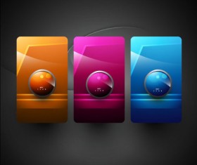 Elements of Shiny Buttons icon vector 03