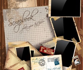 Vintage class mail vector set 01