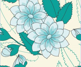 Set of Drawing Seamless Flower Pattern vector 05
