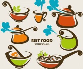 tea Elements Silhouettes vector 03