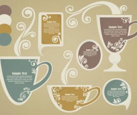 tea Elements Silhouettes vector 04