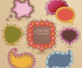 Set of cute Speech Bubbles vector 01