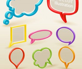 Set of cute Speech Bubbles vector 03