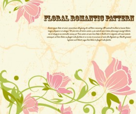 Drawing romantic floral vector background 03