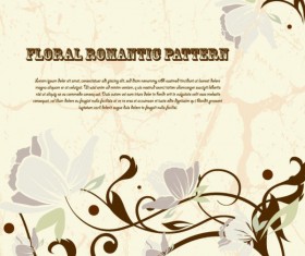 Drawing romantic floral vector background 04