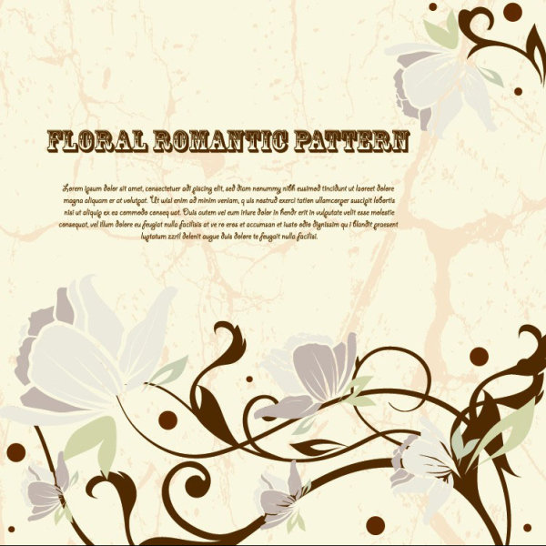 Drawing romantic floral vector background 04