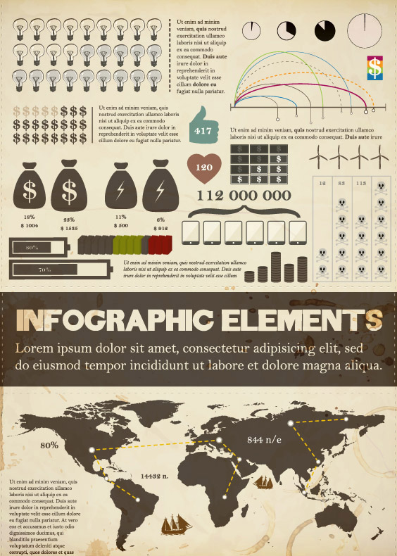 Set of Business infographics elements vector 01