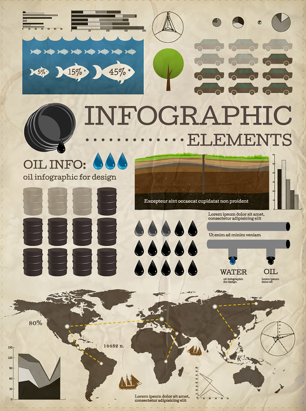 Set of Business infographics elements vector 02