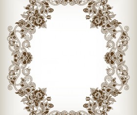 Elements of Floral Borders vector 02