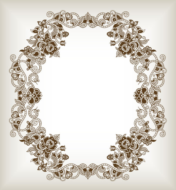Elements of Floral Borders vector 02
