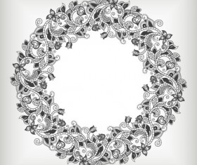 Elements of Floral Borders vector 04