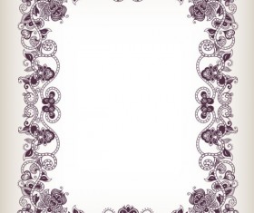 Elements of Floral Borders vector 05