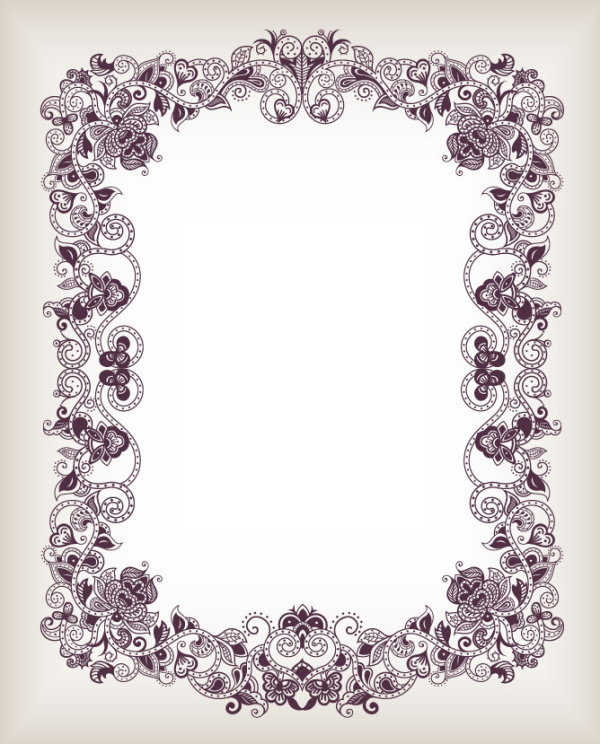 Elements of Floral Borders vector 05