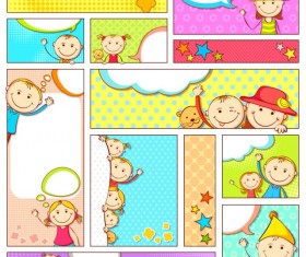Set of cartoon baby elements vector