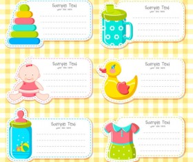 baby elements Message card vector