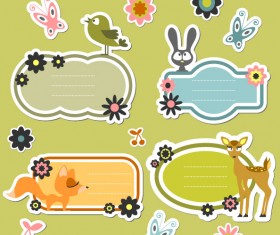 cute Cartoon dialogize label vector 03