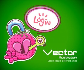 Set of cartoon elements Illustration vector 05