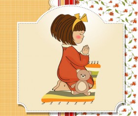 Healthy baby cards vector 01