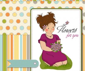 Healthy baby cards vector 03