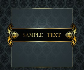 Black Golden ornate Backgrounds vector 03