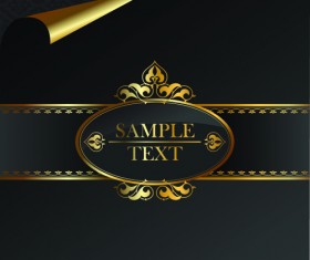Black Golden ornate Backgrounds vector 04