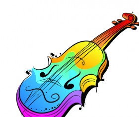 Colorful Animal and Musical instruments illustrations vector 04
