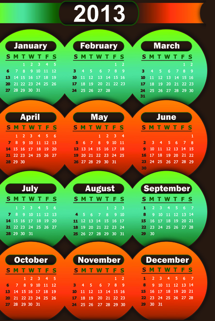 2013 calendars design elements vector 03