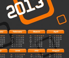 2013 calendars design elements vector 04