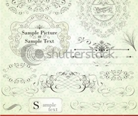 Set of Calligraphic vintage Borders and label vector 01