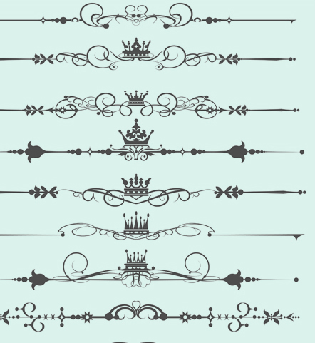 Set of Calligraphic vintage Borders and label vector 04