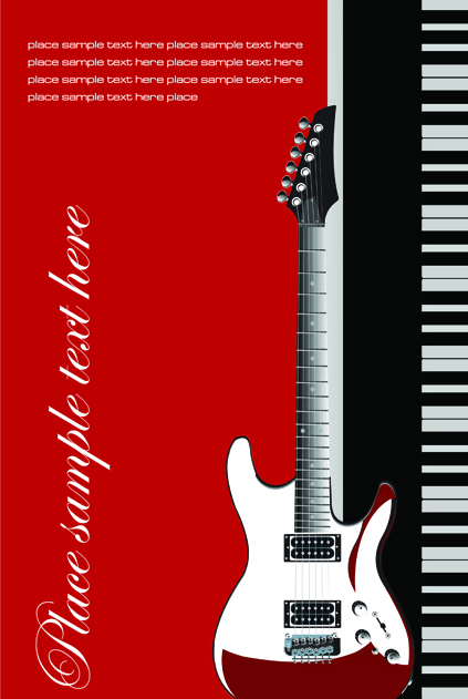 Music brochure Cover vector background 01