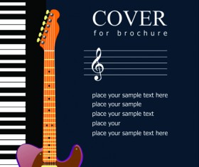 Music brochure Cover vector background 02