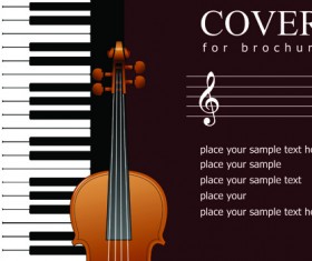 Music brochure Cover vector background 03