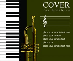 Music brochure Cover vector background 04