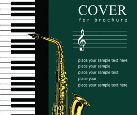 Music brochure Cover vector background 05